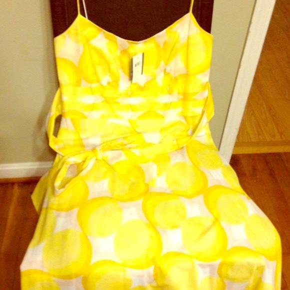 Ann Taylor yellow spaghetti strap sundress NWT