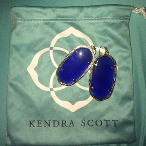 Kendra Scott Elle Earrings in Cobalt w/gold trim