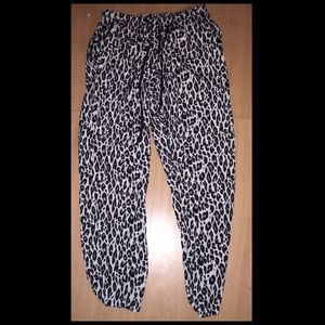 Cheetah Print Silk Joggers