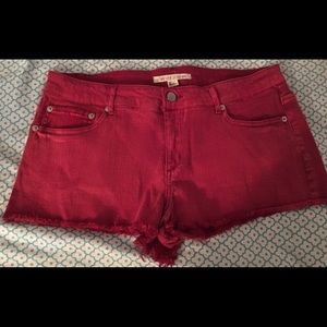 Forever 21 red cut off jean shorts