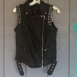 faux leather forever 21 vest