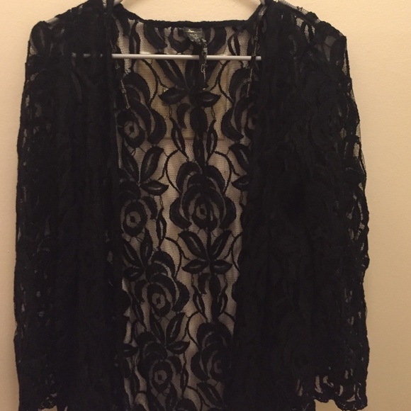 Jessica Simpson Sweaters - Sheer thin cardigan---black lace