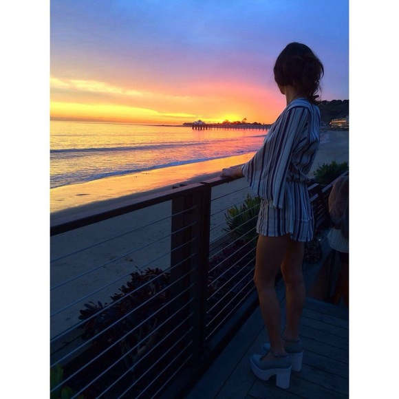 Blue Life Wild and Free romper in navy blue stripe - Picture 2 of 3