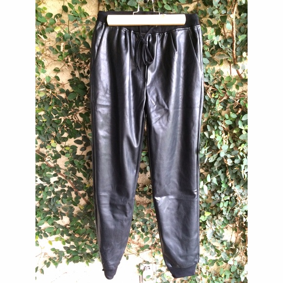Faux leather joggers - Picture 2 of 5