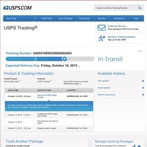 Conformation on shipping!