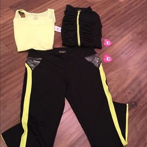 NWT tracksuit activewear set 3 piece black XL