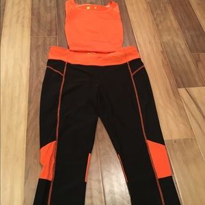 Jcp XL L pants shirt orange jogger set active