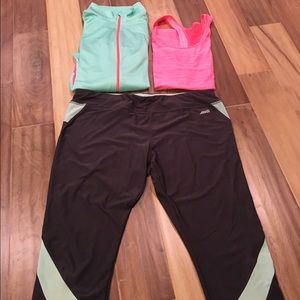 Tracksuit set 3 piece jacket tank leggings XL
