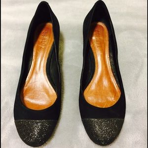 SCHUTZ Black Glitter Toe pumps
