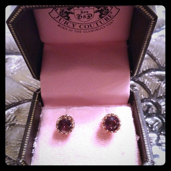 Juicy Couture antiqued purple and gold earrings