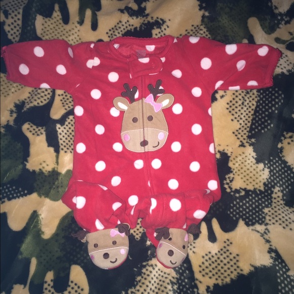 Newborn Christmas footed pajama