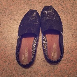 Black Glittery Toms