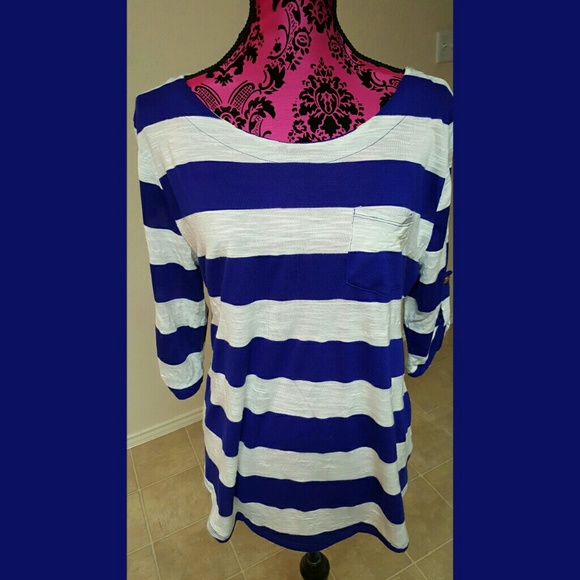 Blue & white nautical tee top