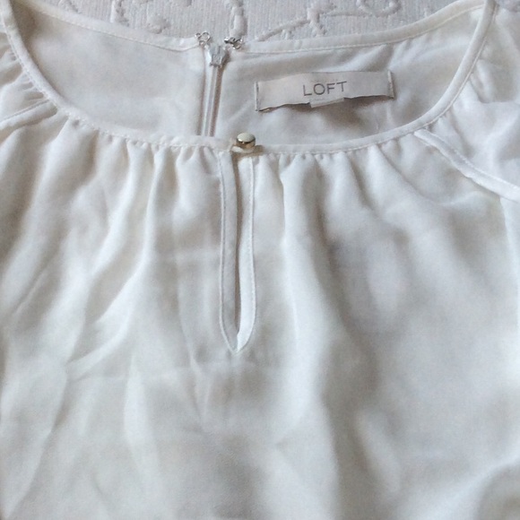 Ann Taylor Loft Bi-color dress coral and white. - Picture 3 of 4