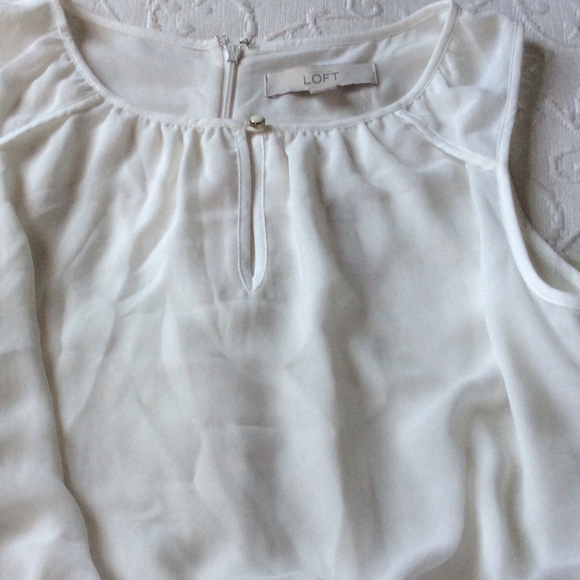 Ann Taylor Loft Bi-color dress coral and white. - Picture 4 of 4