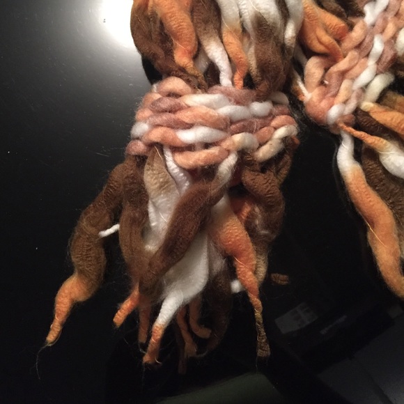 Brown Wool Scarf, mixed colors scarf. - Picture 2 of 4