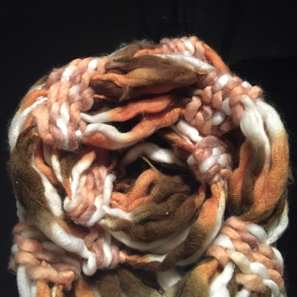 Brown Wool Scarf, mixed colors scarf. - Picture 3 of 4