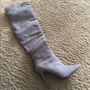 GRAY THIGH HIGH BOOTS