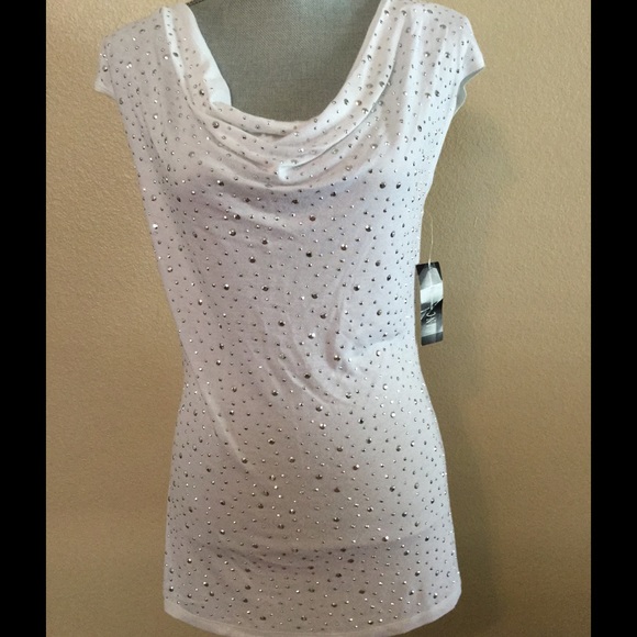 INC White Rhinestone T-Shirt