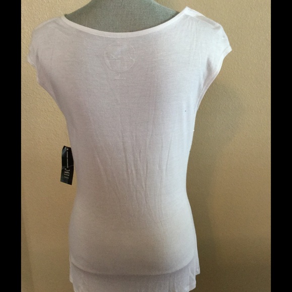 INC White Rhinestone T-Shirt - Picture 3 of 4