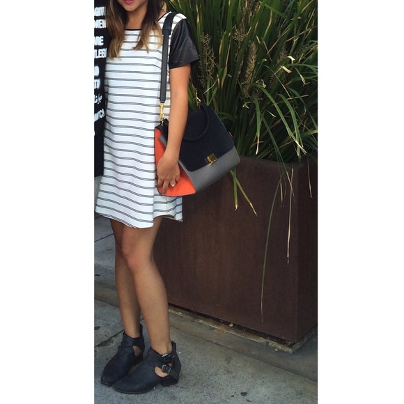 White/black Shirt Dress
