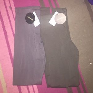 Olive green and grey long leggings