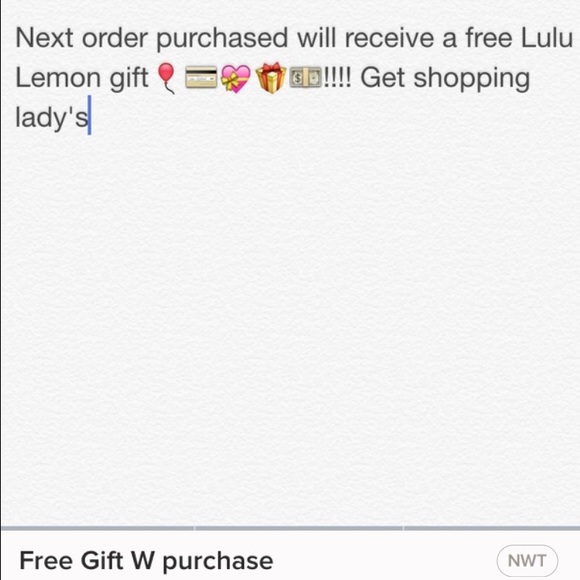 Free Lululemon give for next purchaser