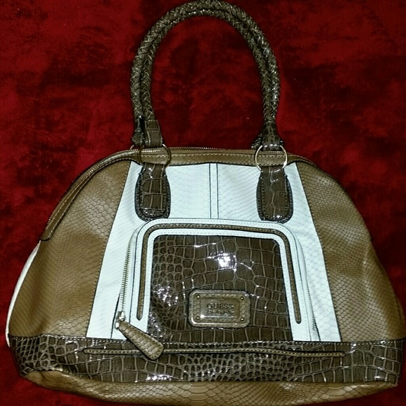 Guess Alvina Crocodile- Embossed Dome Satchel
