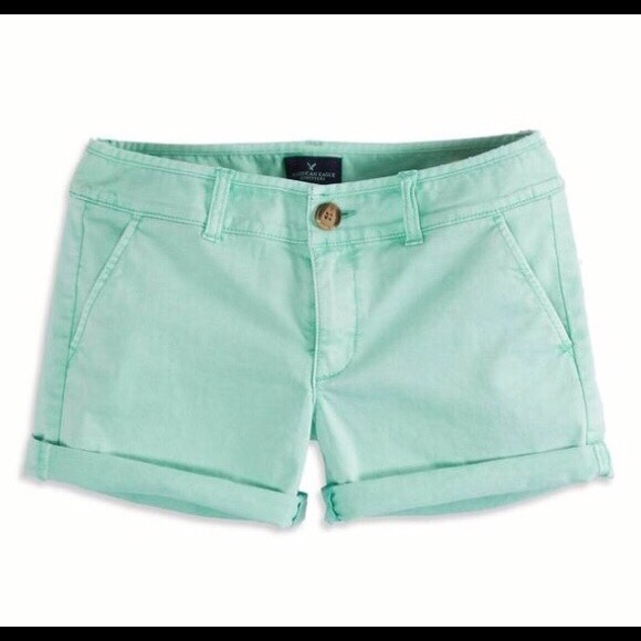 American Eagle Outfitters Pants - American Eagle Seafoam Green Midi Knit Shorts