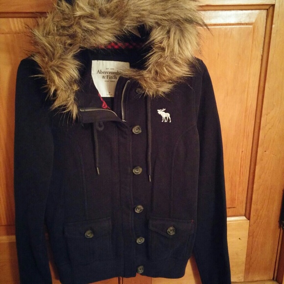 Abercrombie and Fitch faux fur hooded sweatshirt