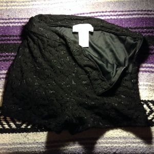 Black crochet shorts