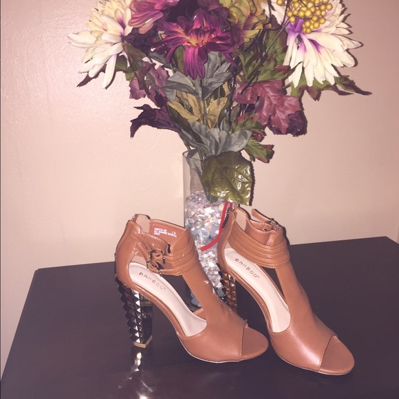 Tan heels with studded back