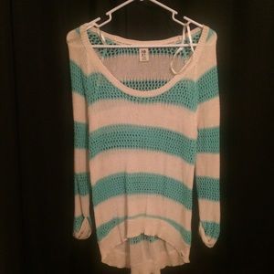 Roxy cyan striped sweater