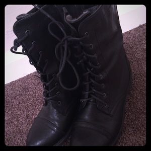 Combat boots.