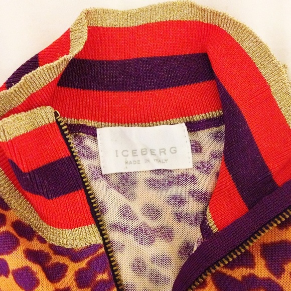 Vintage ICEBERG Animal Print Trainer Jacket - Picture 2 of 2