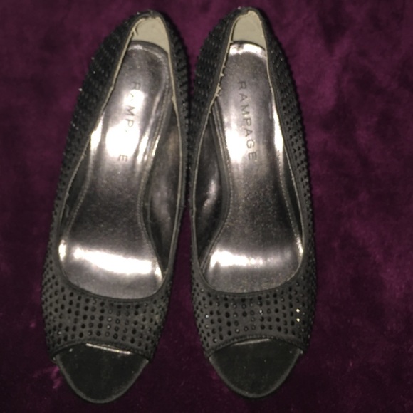 Black sparkly heels