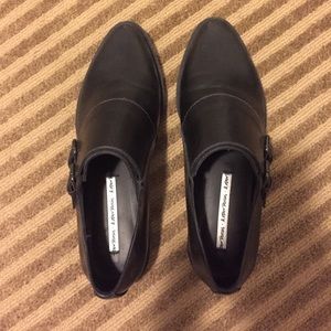 Black monk strap leather shoes Size 37 (US 7)