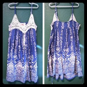 Crochet-top mini sun dress