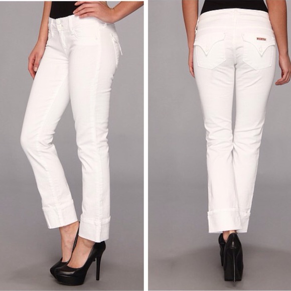 Hudson Ginny Straight Crop w/ Cuff in White sz 32