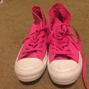 CONVERSE hot pink sneakers.
