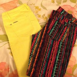 Celebrity Pink Aztec skinny jeans Size 11