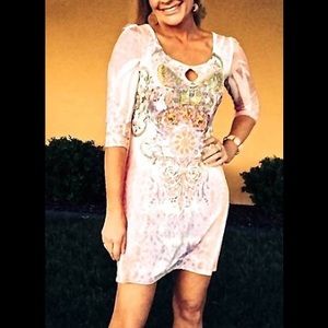 Beaded butterfly dress, size 6. Original.