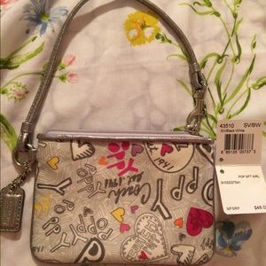 Coach "Poppy" Graffiti Wristlet, NWT