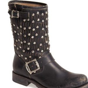 Frye Jenna cut stud Moto boot