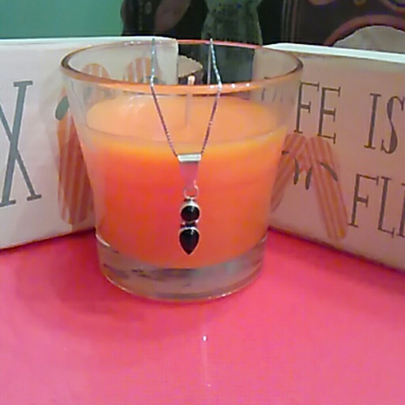 STERLING SILVER BLACK ONXY NECKLACE
