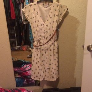 Cream and blue dress