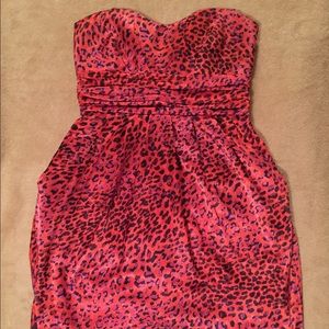 Arden B. Red Cheetah Tulip cocktail dress