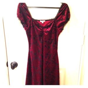 Heart & soul vintage crushed velvet dress EUC