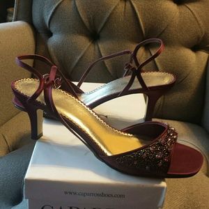 Caparros cranberry colored sandals