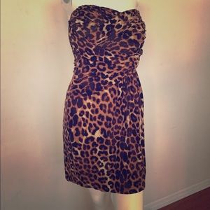 EXPRESS adorable cheetah strapless mini